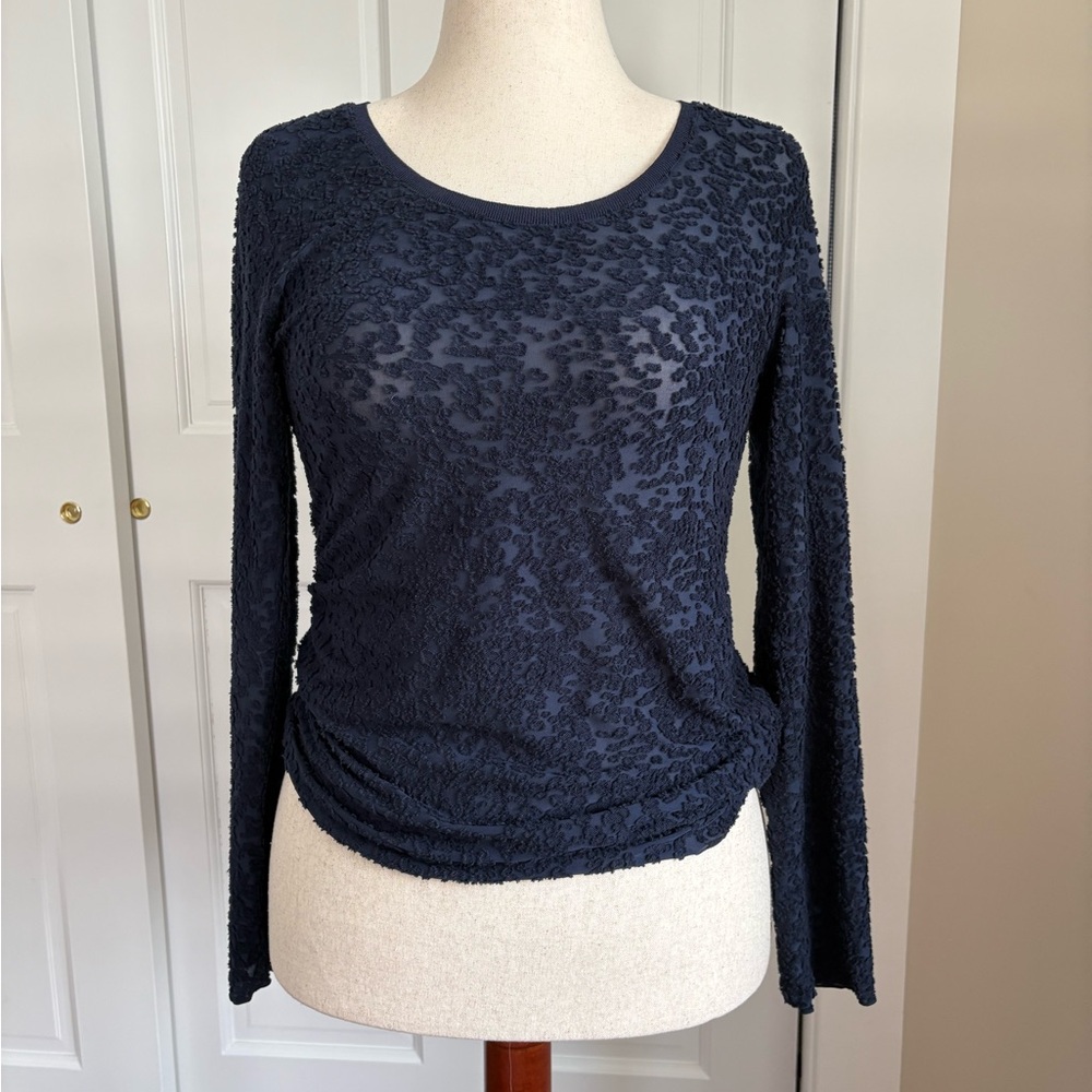 Rag and Bone Textured Top Navy